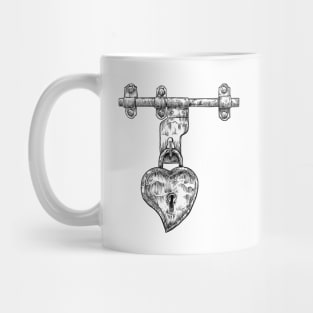 Padlock Heart, Love Mug